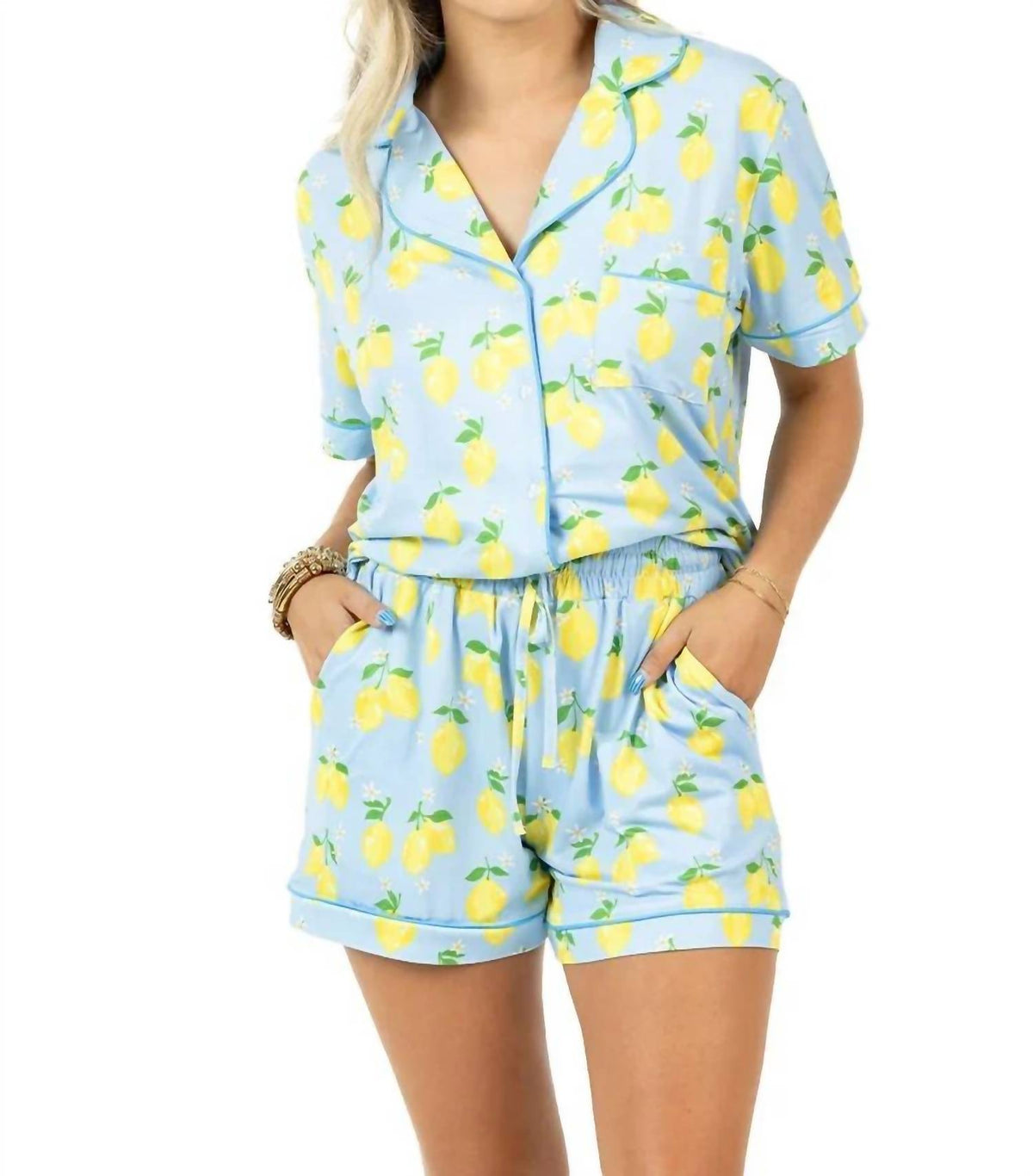 Katydid - Zesty Lemons Two Piece Pajama Set
