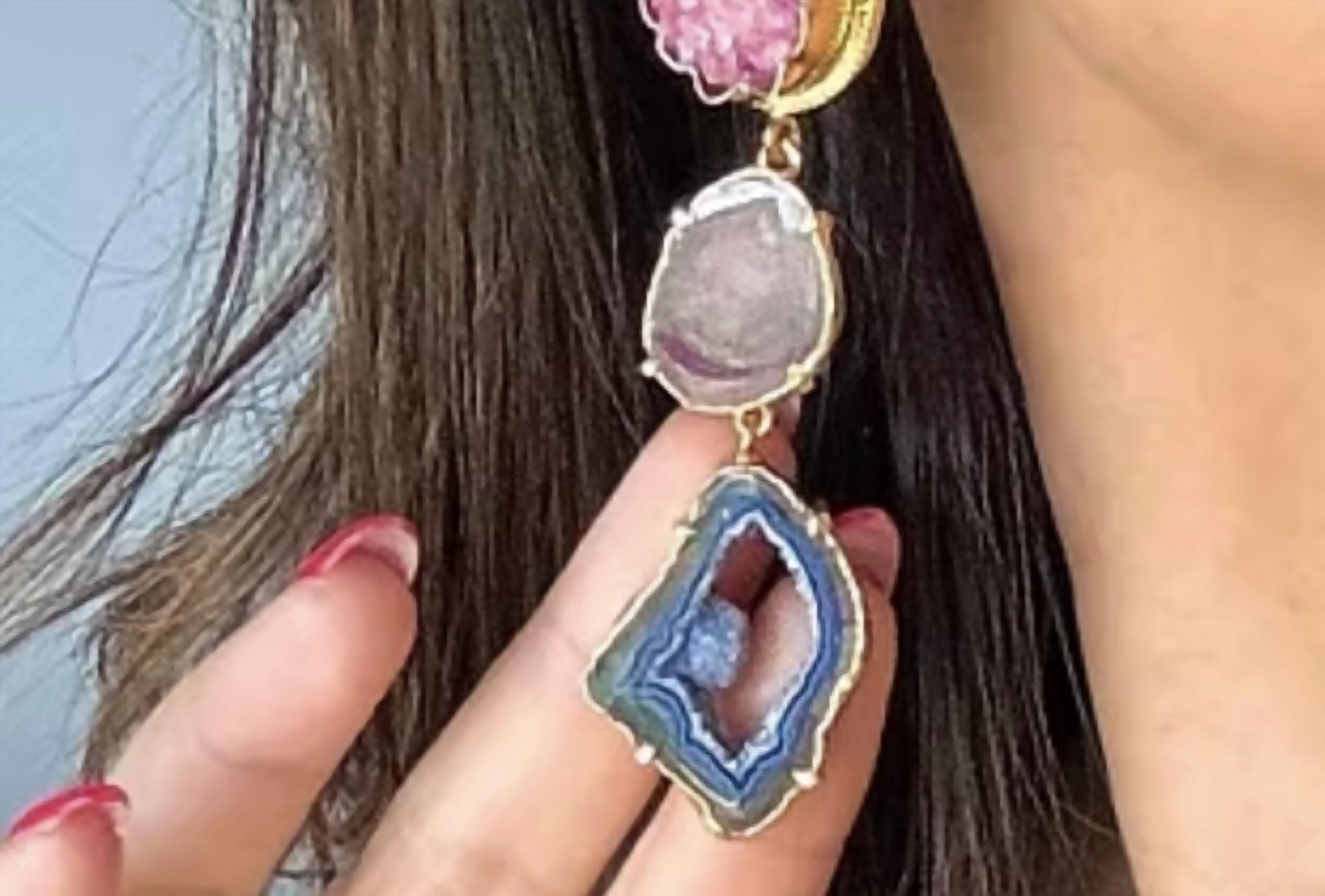 Avenue Chic - Women's Lisa Geode Earrings