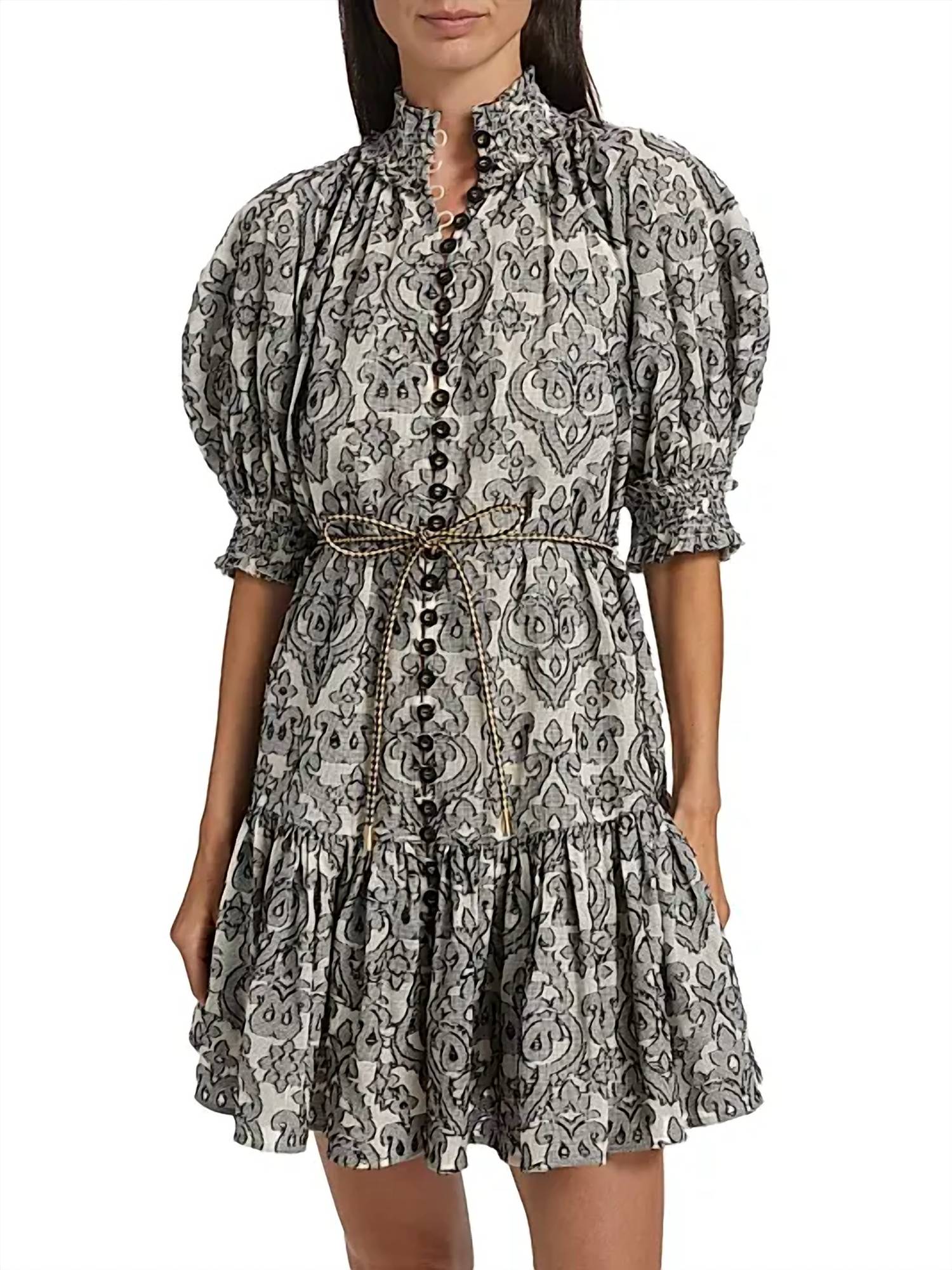 Zimmermann - Wylie Lantern Cotton Mini Dress