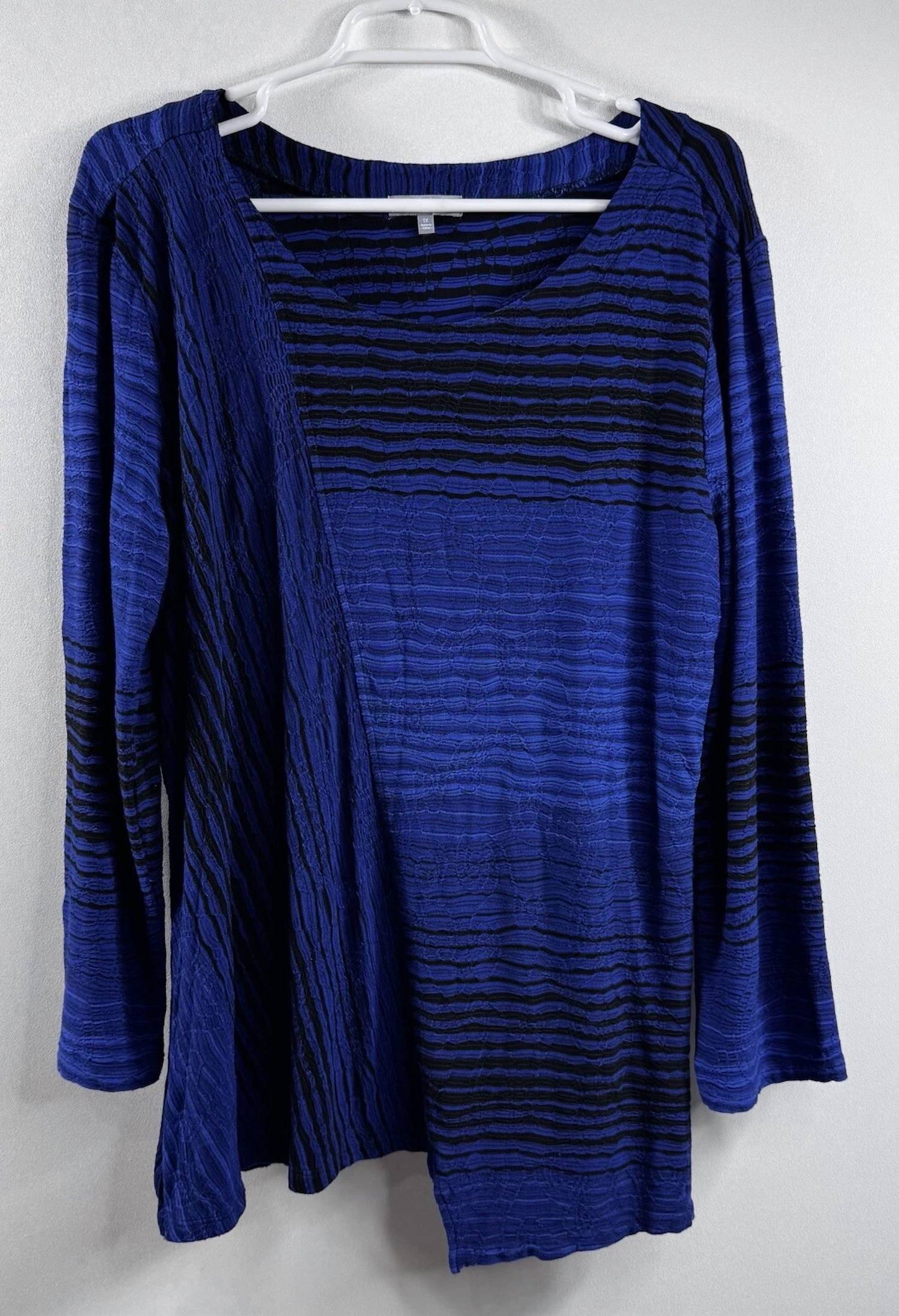 habitat Mixed Direction Pullover in blue - women's sweater - alternate view