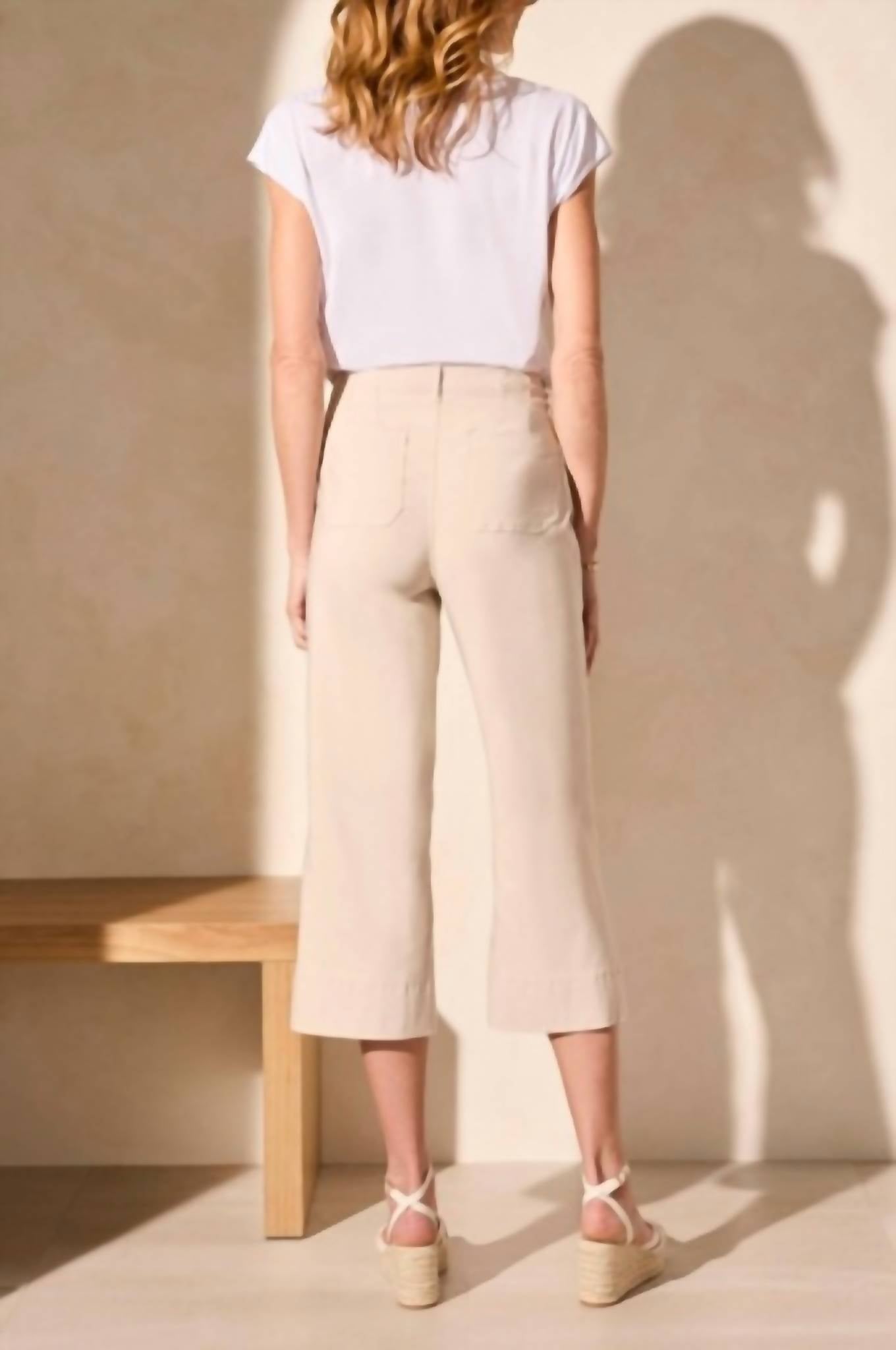 Tribal - Flowy High Rise Twill Capri Pant