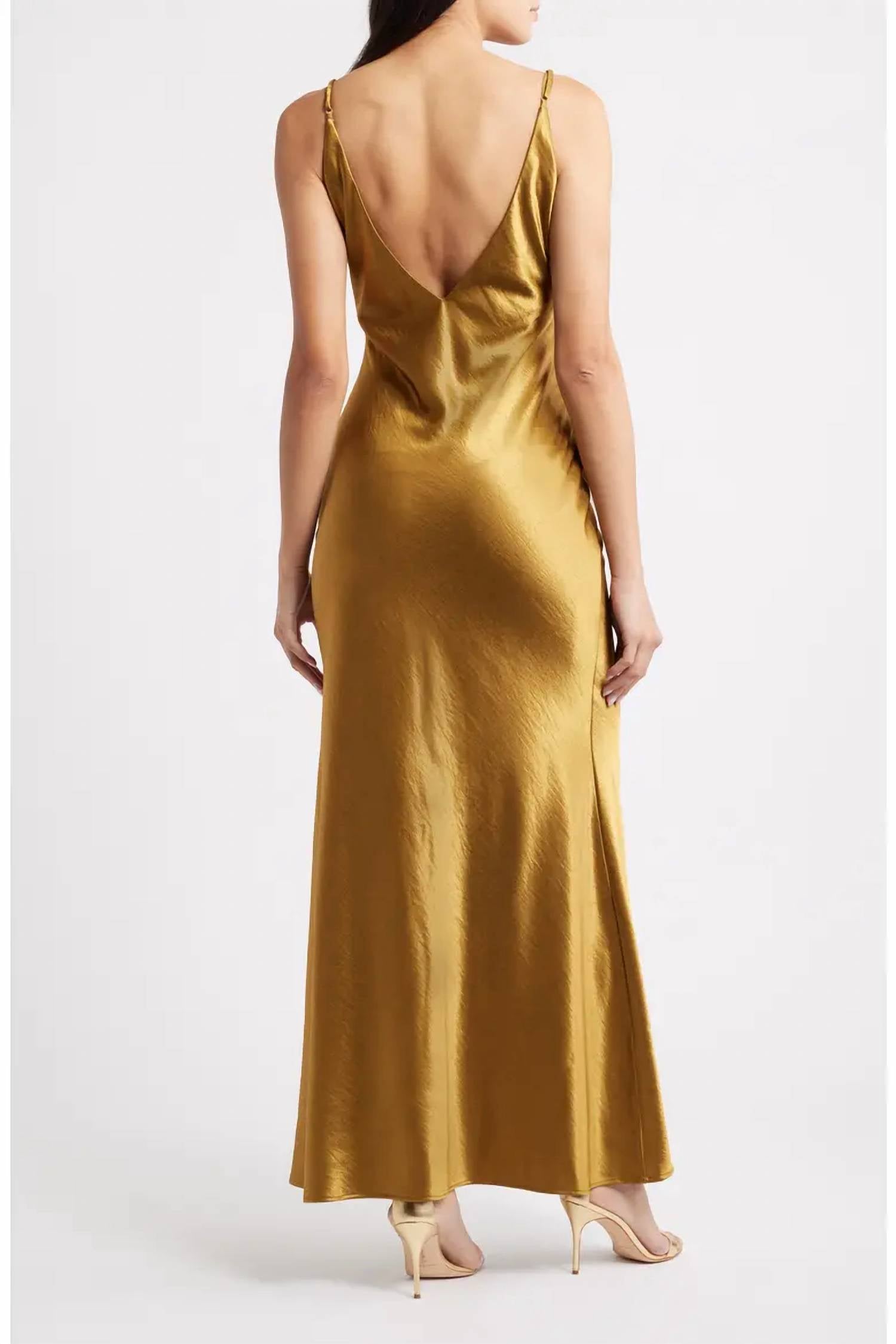 Lulus - Deep V Maxi Slip Dress