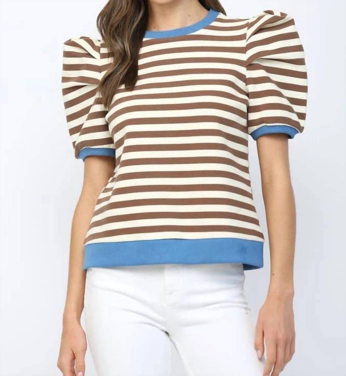 Fate - Made to Standout Stripe Puff Sleeve Top