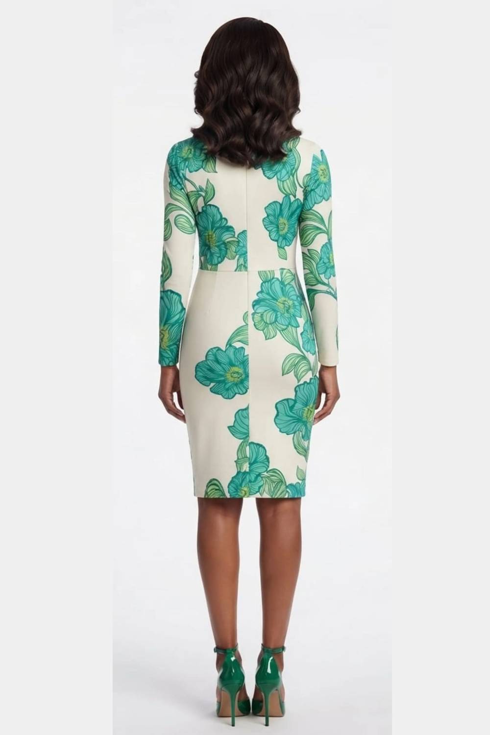 Maggy London - Floral Print Long Sleeve Sheath Dress