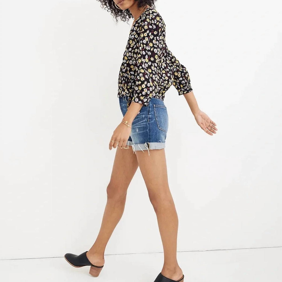Madewell - French Dark Floral Wrap Blouse