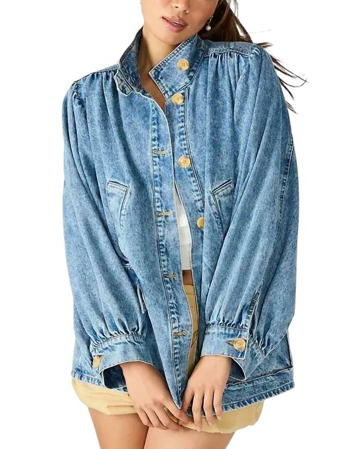 STEVE MADDEN Marceline Denim Jacket in forever blue 1 - women's jacket