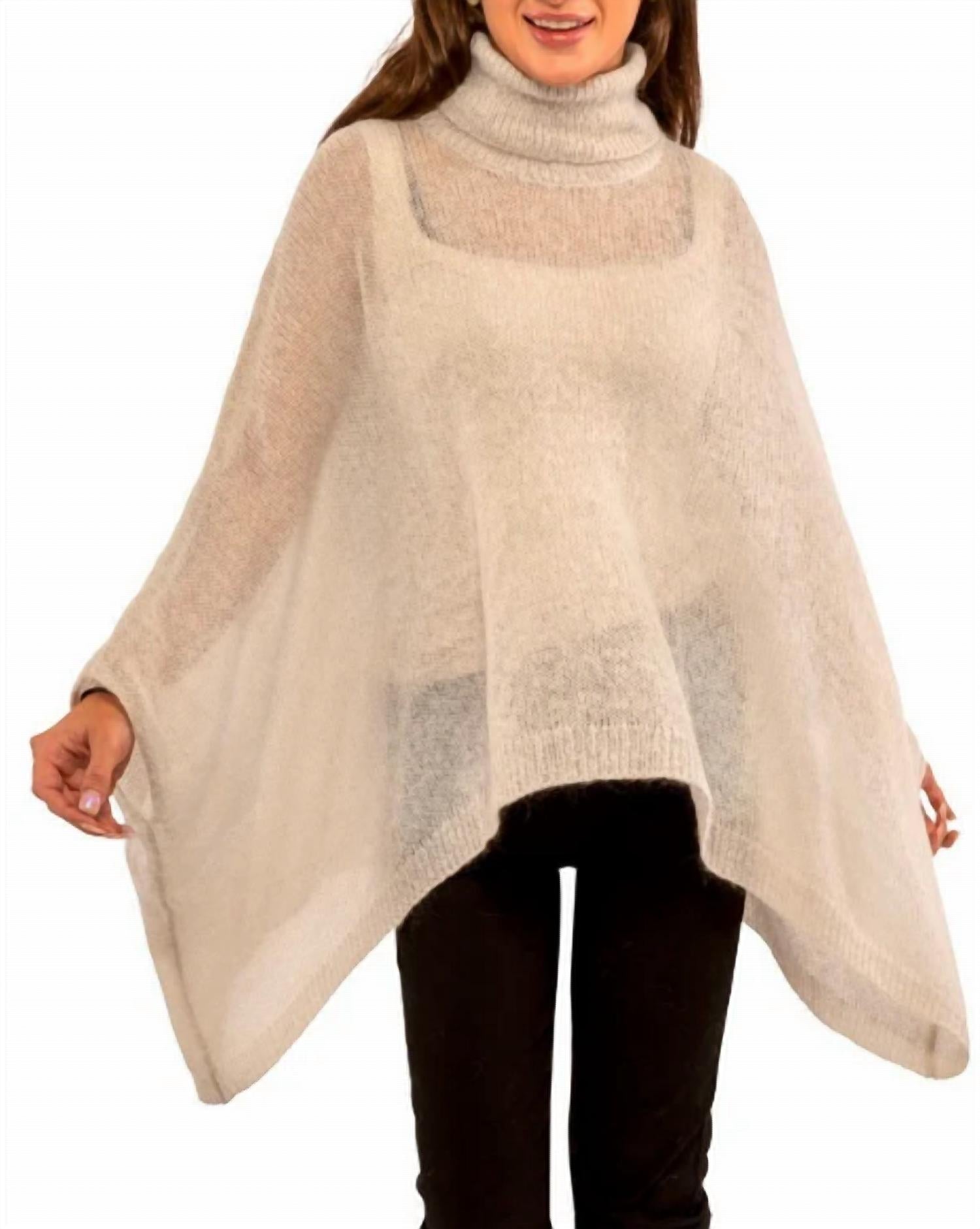 Gretchen Scott - Mohair Turtleneck Batwing Cape