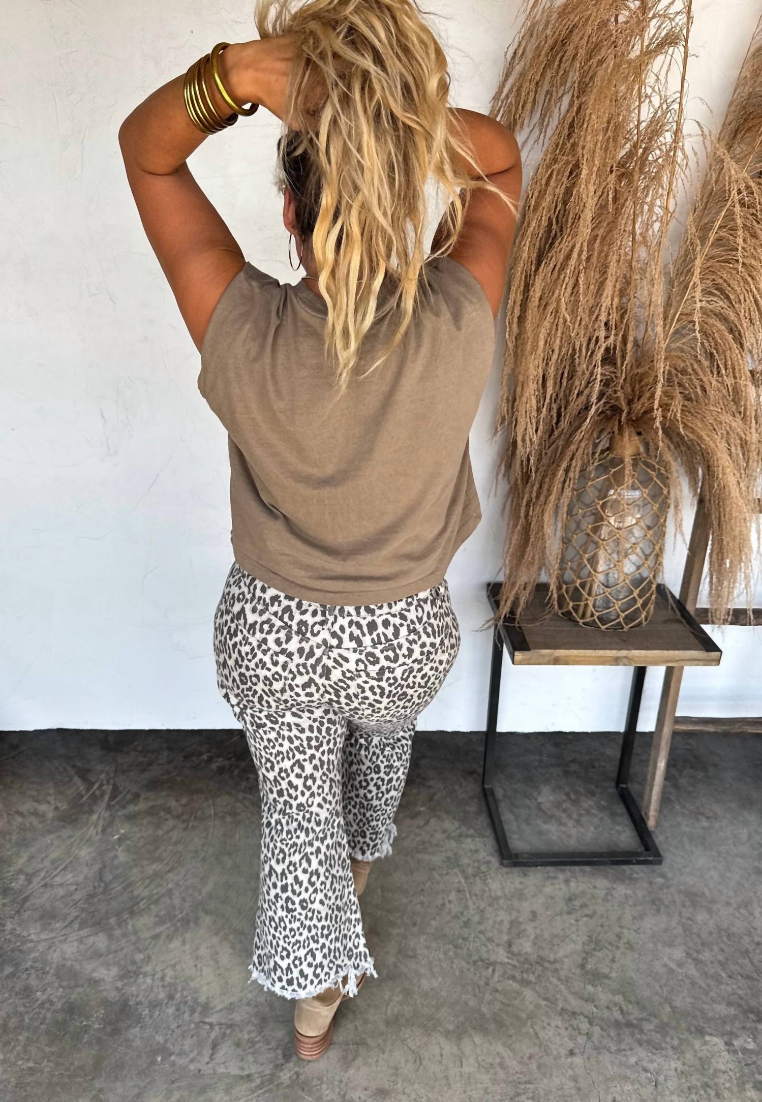 BLAKELEY Urban Non-distressed Jeans in cheetah - women's jeans - detail view