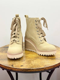 Mia Shoes - Women's Lace Up Wedge Bootie