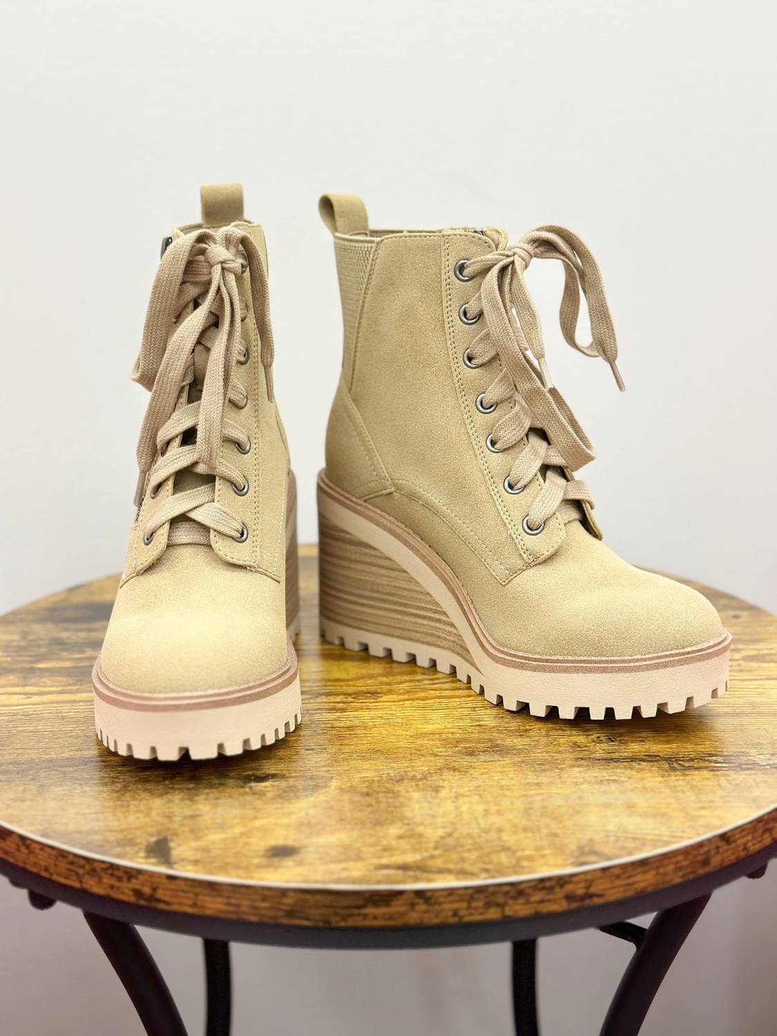 Mia Shoes - Women's Lace Up Wedge Bootie