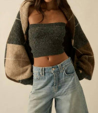 Promesa - Anna Argyle Jacguard Knit Cardigan Shrug