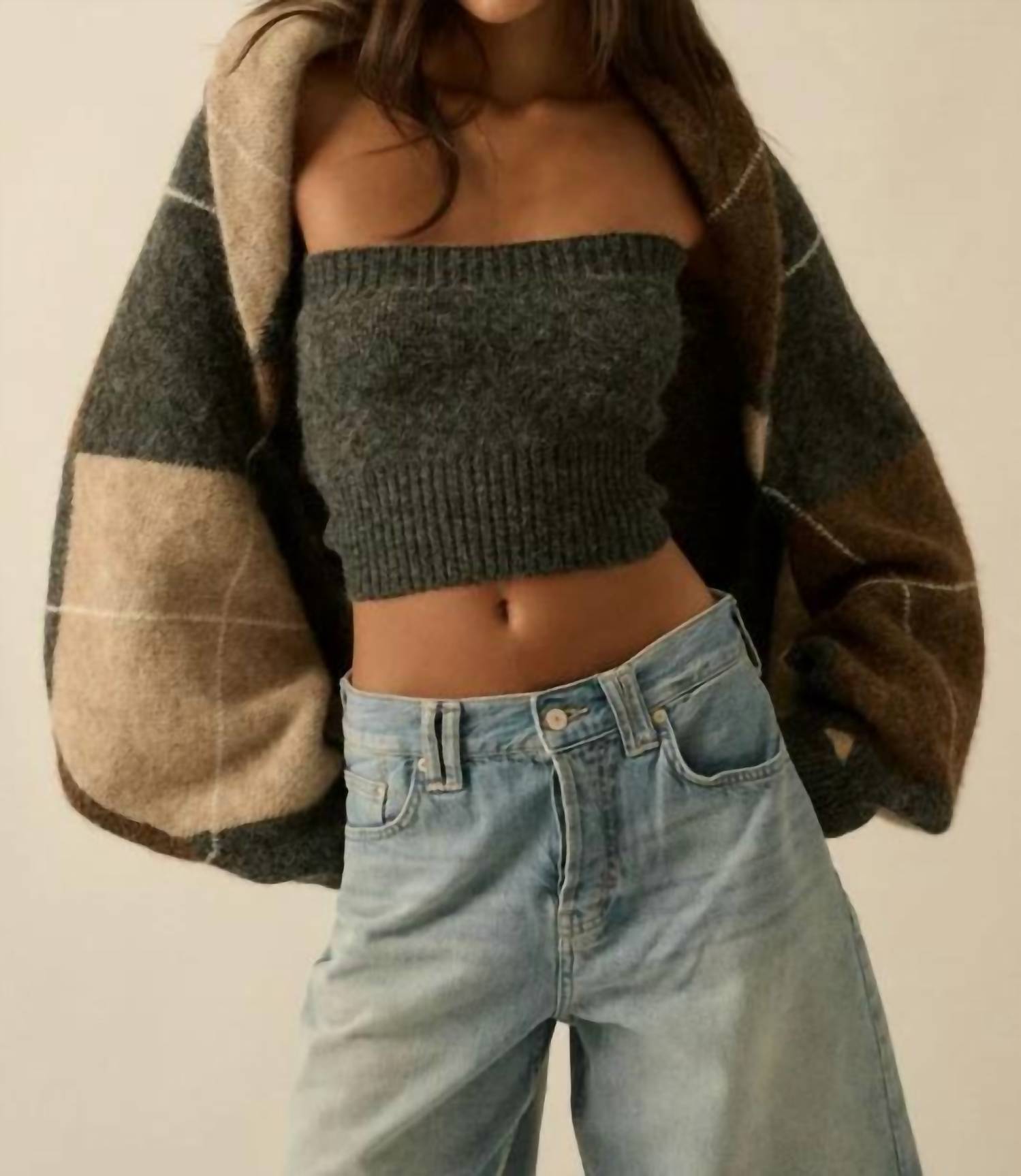 Promesa - Anna Argyle Jacguard Knit Cardigan Shrug