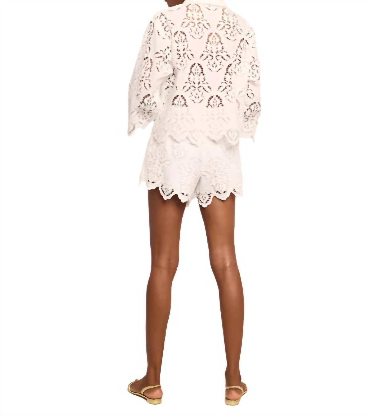 Cara Cara - Trish Embroidered Eyelet Shorts