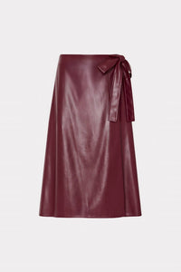 Milly - Faux Leather Bow Maxi Skirt