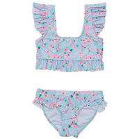 SNAPPER ROCK Girls Daisy Chain Frilled Crop Bikini Set in blue - item