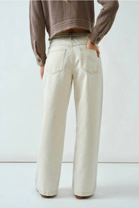Aaron & Amber - Drawstring Waist Straight Leg Jeans