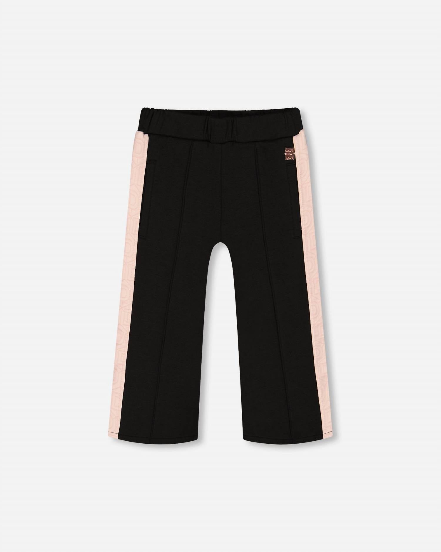 Deux Par Deux - Cropped With Contrast Band Wide Leg Pants