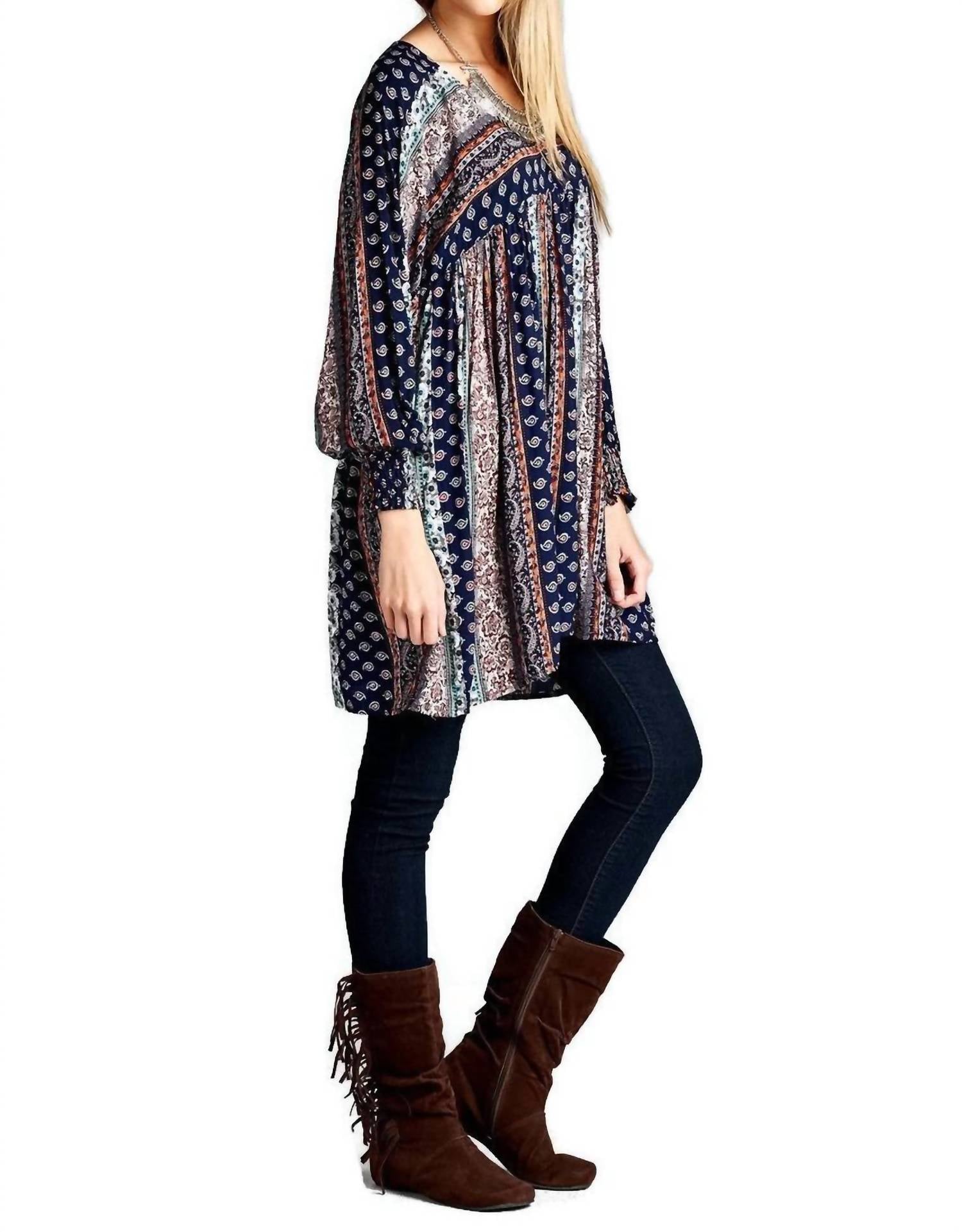 Velzera - Paisley Baby Doll Tunic