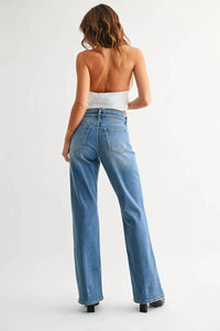 Jbd. - Waistband Detail Wide Leg Jean