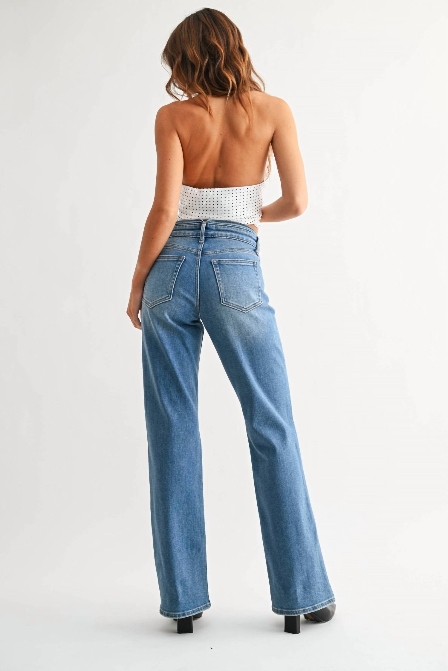 Jbd. - Waistband Detail Wide Leg Jean