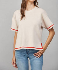 Fate - Edge Contrast Trim Sweater Tee