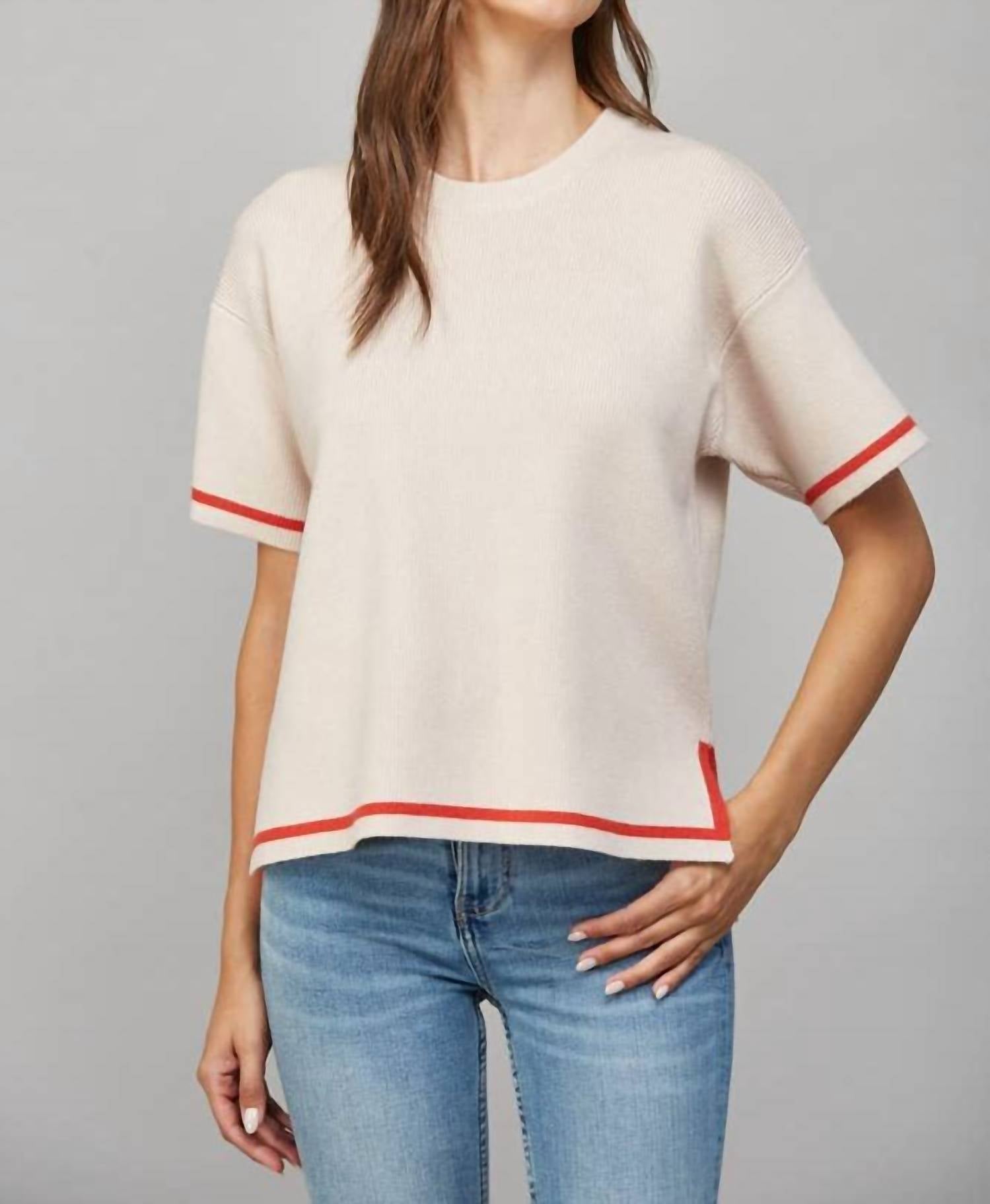 Fate - Edge Contrast Trim Sweater Tee