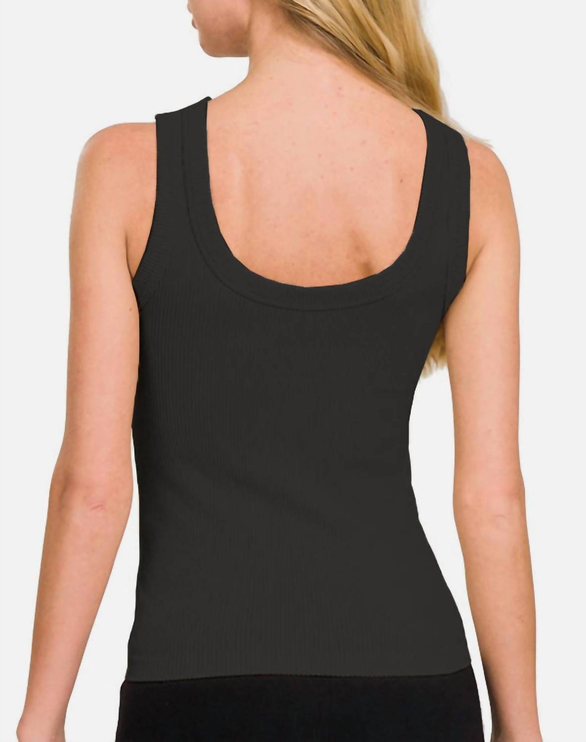 Bobi - Ribbed Scoop Neck Tank Top