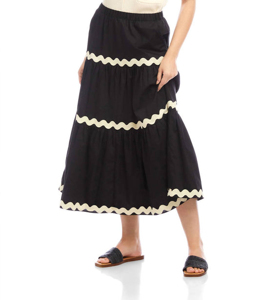 Karen Kane - Ric-Rac Trim Tiered Midi Skirt