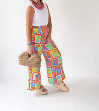 Karlie Fruit Gauze Smock Pant in lime - women's pants - alternate view
