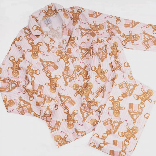 8 Oak Lane - gingerbread house flannel pj set
