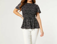 Coco + Carmen - Shirley Smocked Peplum Top