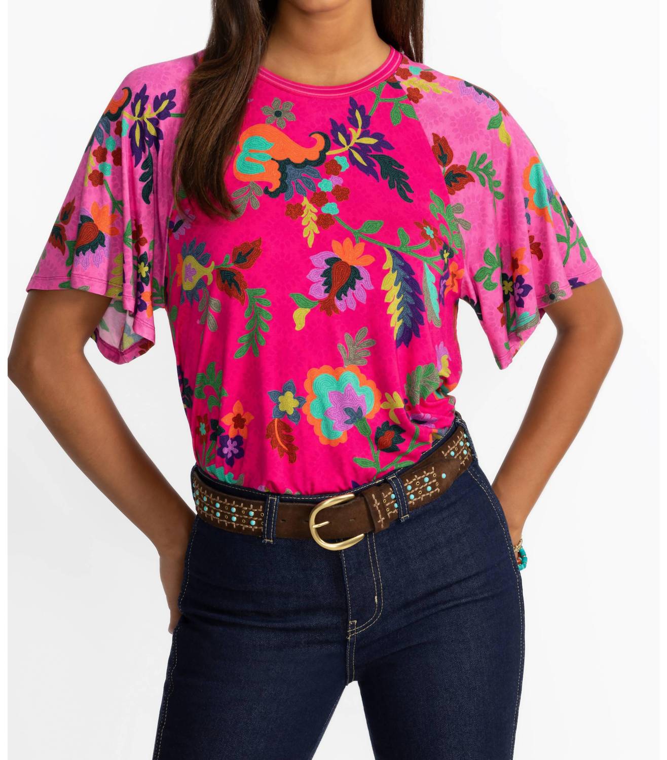 Johnny Was - The Janie Favorite Flutter Raglan Sleeve Tee Top
