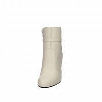 NeroGiardini Women's Velvet Ankle Bootie in milk white - women's shoe - alternate view