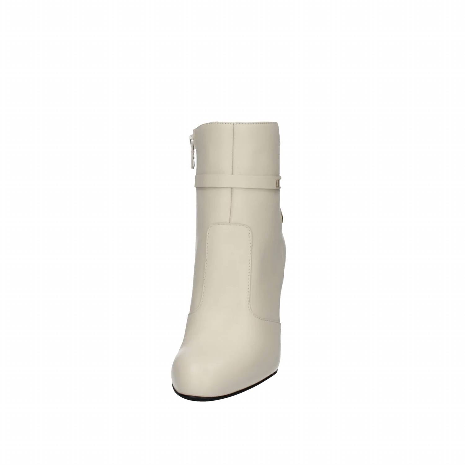 NeroGiardini Women's Velvet Ankle Bootie in milk white - women's shoe - alternate view