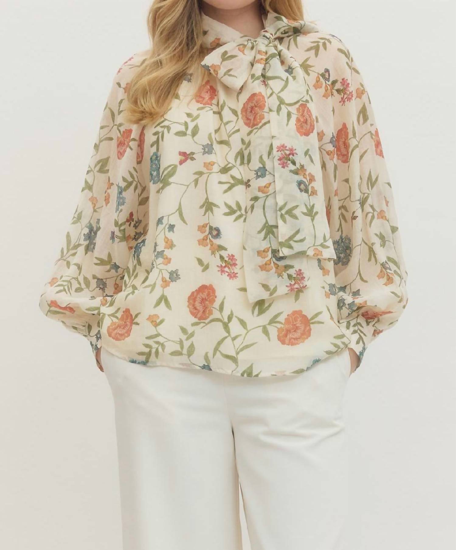 Entro - Garden Grace Bow Blouse