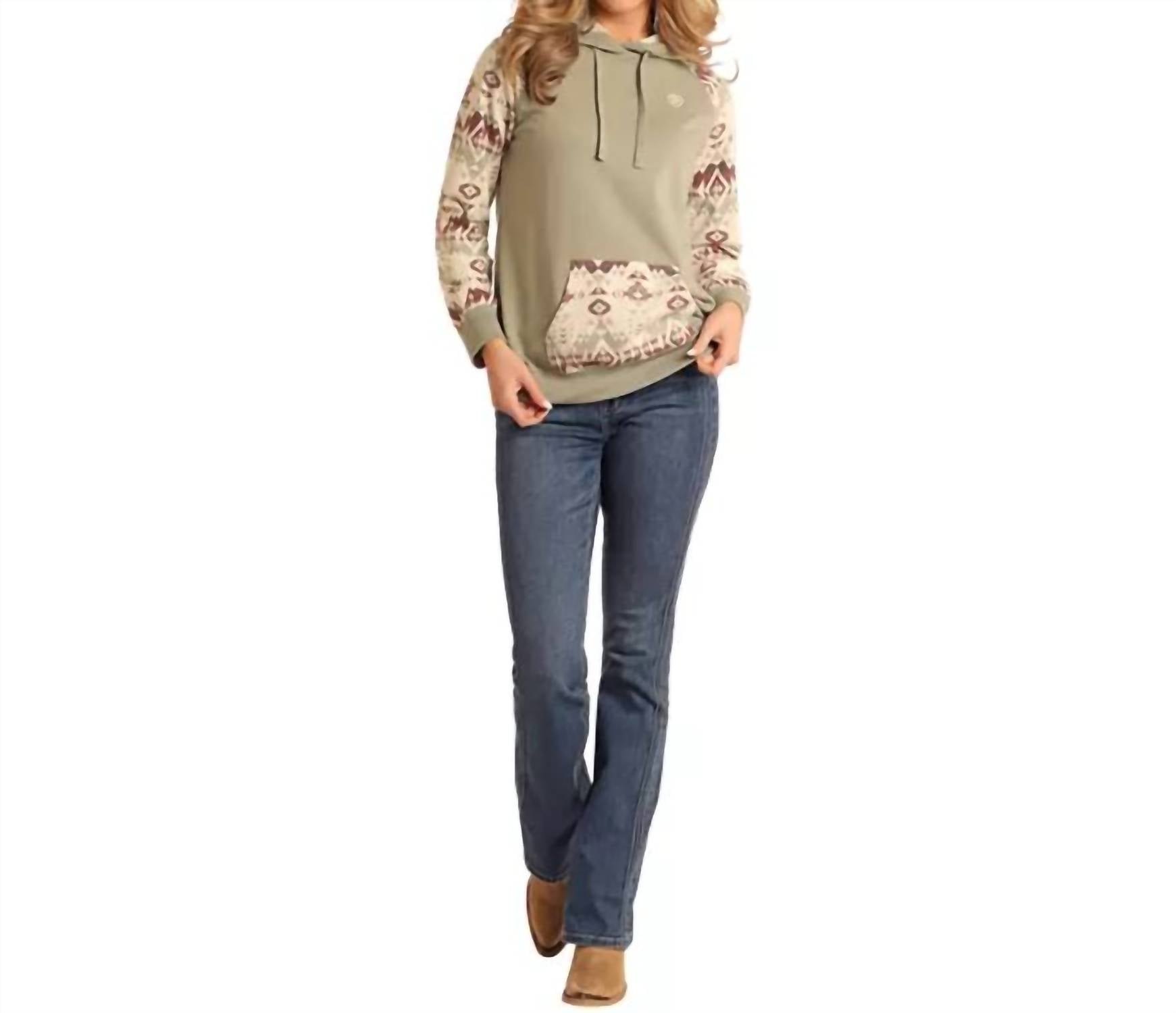 Rock & Roll Denim - Contrasting Sleeve Hoodie