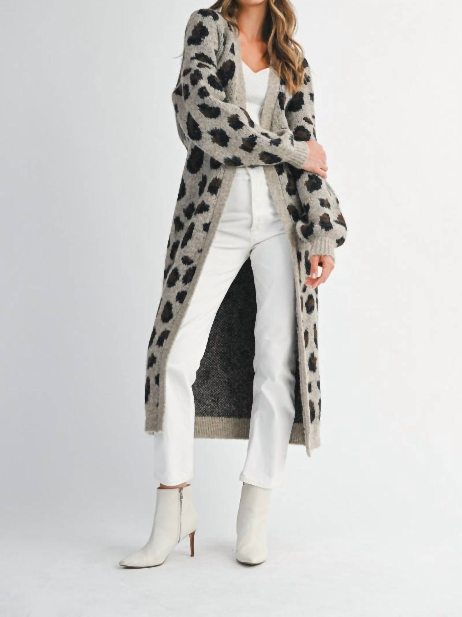 Mable - Jacquard Knit Cardigan With Belt