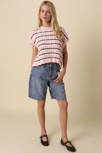 Olivaceous - Laci Striped Textured Knit Vest