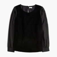 J.Crew - Velvet Puff-sleeve Top