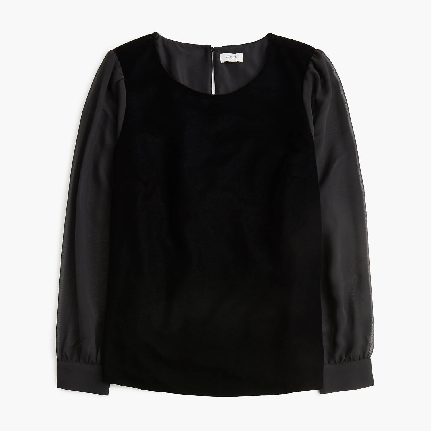 J.Crew - Velvet Puff-sleeve Top