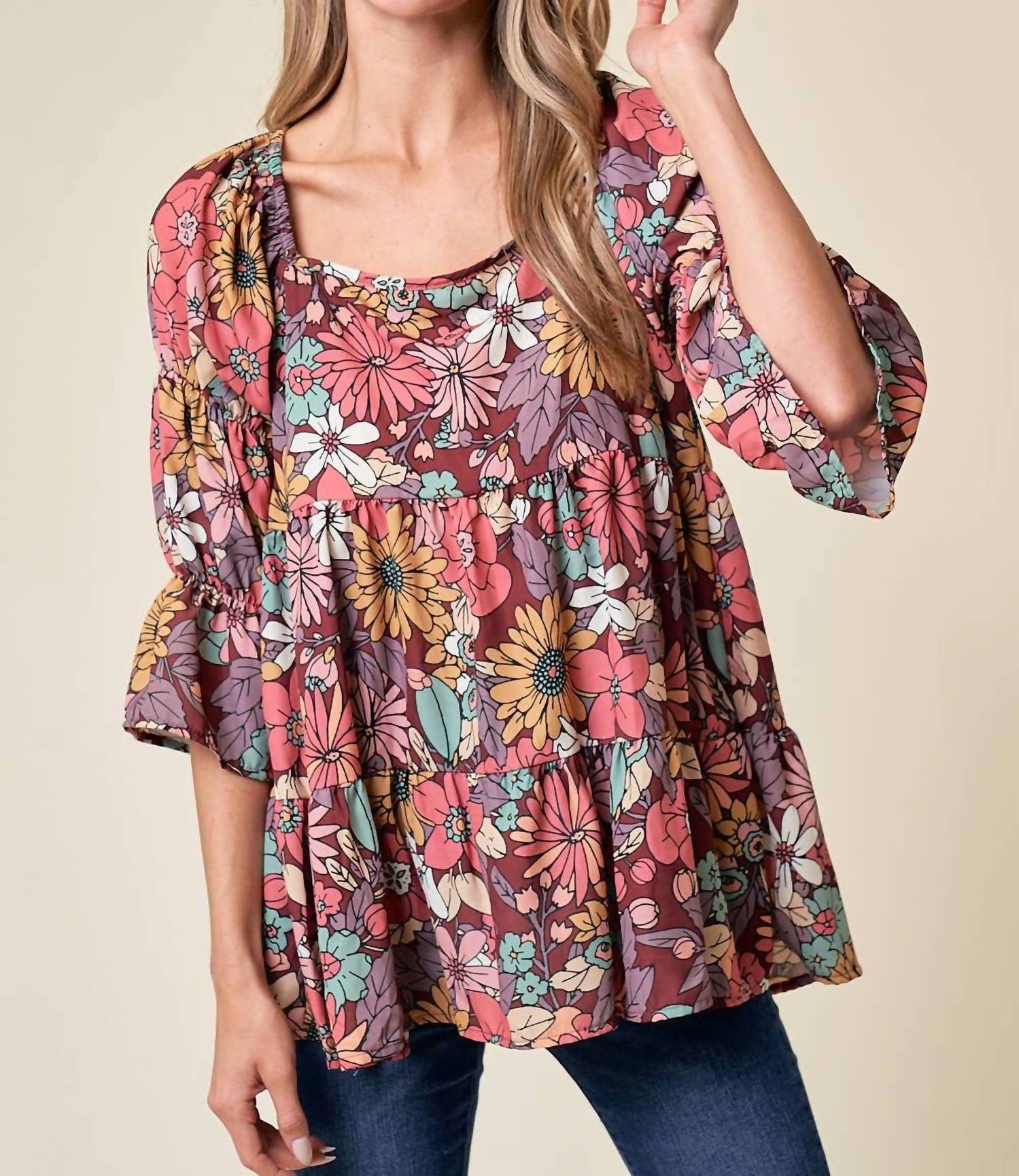 Lovely Melody - Amelias Ruffle Floral Top