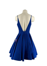 MAC DUGGAL Ieena Backless A-line Flare Mini Dress in royal - women's dress - view 6