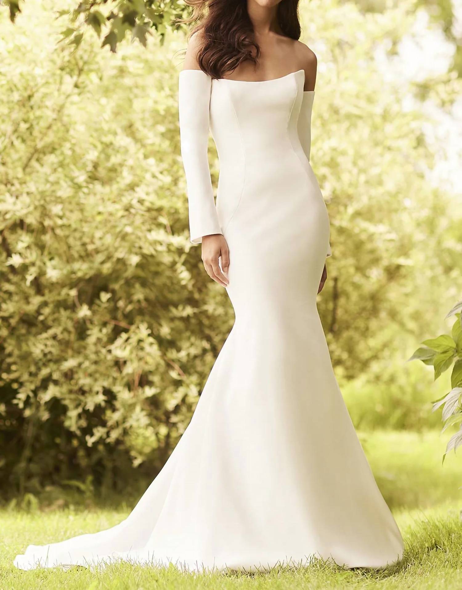 Paloma Blanca Crêpe Wedding Dress in natural - women's dress