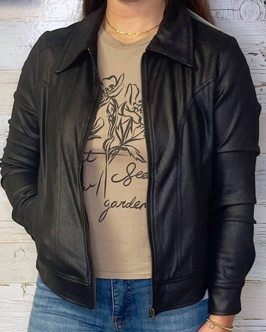 Grace And Lace - Lightweight Faux Leather Jacket