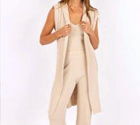 SAGE THE LABEL Wake Up Sleeveless Sweater Vest in beige - women's jacket