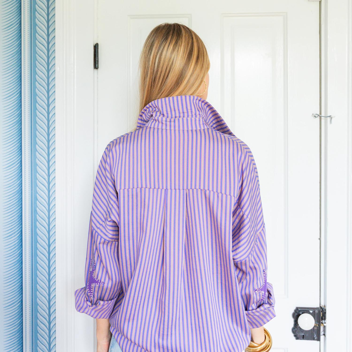 Caryn Lawn - Preppy Star Elbows Top