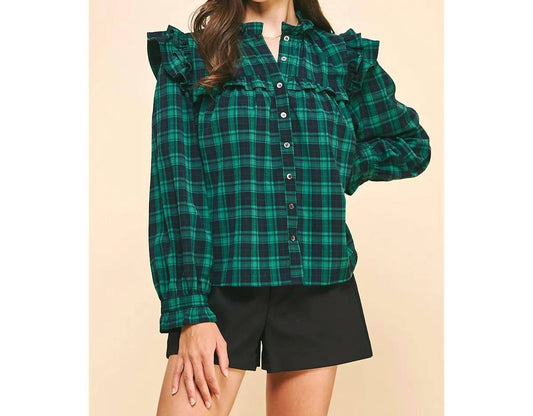 Pinch - Andrea Plaid Top