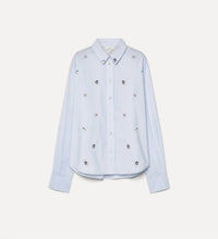 Forte Forte - En Fleur Embroidery Cropped Cotton Poplin Shirt