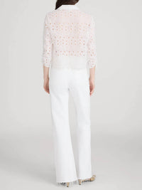 Frame - The Paisley Eyelet Cinch Sleeve Shirt