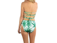 Milly - Palm Trees Apron Tie Back One Piece Swimsuit